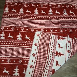 Festive Red and White Holiday Blanket